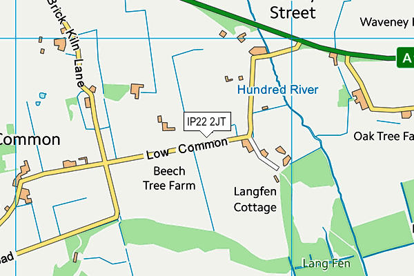 IP22 2JT map - OS VectorMap District (Ordnance Survey)