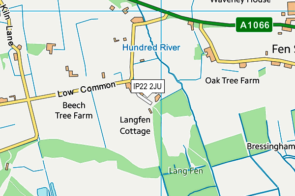 IP22 2JU map - OS VectorMap District (Ordnance Survey)