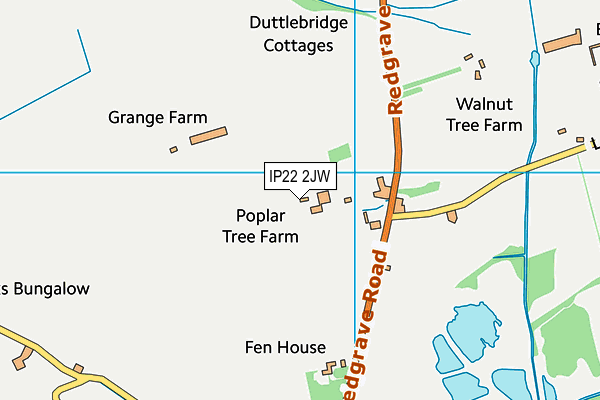 IP22 2JW map - OS VectorMap District (Ordnance Survey)