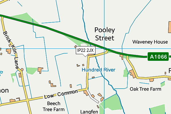 IP22 2JX map - OS VectorMap District (Ordnance Survey)