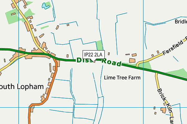 IP22 2LA map - OS VectorMap District (Ordnance Survey)