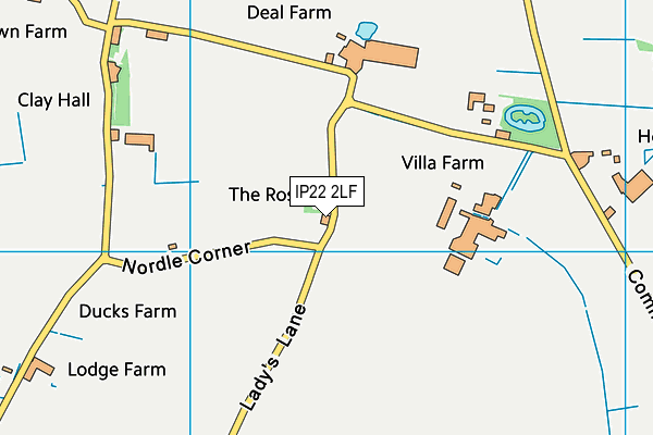 IP22 2LF map - OS VectorMap District (Ordnance Survey)