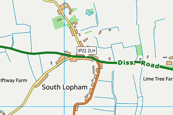 IP22 2LH map - OS VectorMap District (Ordnance Survey)