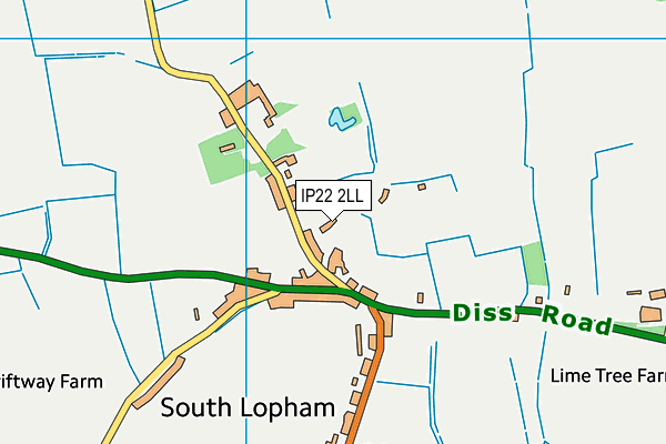 IP22 2LL map - OS VectorMap District (Ordnance Survey)