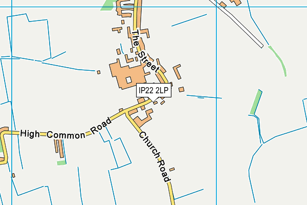 Lophams Village Playing Field map (IP22 2LP) - OS VectorMap District (Ordnance Survey)