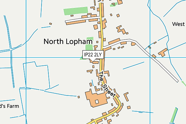 IP22 2LY map - OS VectorMap District (Ordnance Survey)