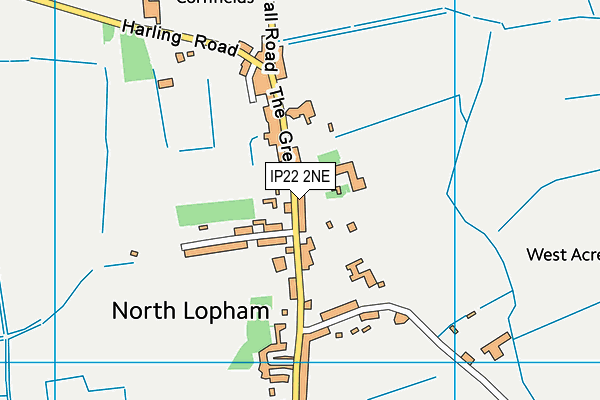 IP22 2NE map - OS VectorMap District (Ordnance Survey)