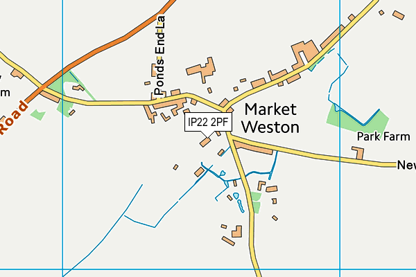 IP22 2PF map - OS VectorMap District (Ordnance Survey)