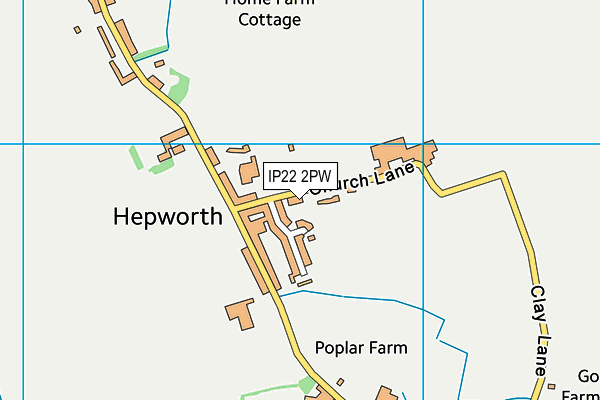 IP22 2PW map - OS VectorMap District (Ordnance Survey)