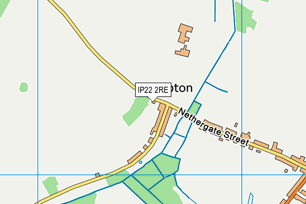 IP22 2RE map - OS VectorMap District (Ordnance Survey)