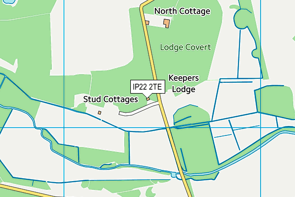 IP22 2TE map - OS VectorMap District (Ordnance Survey)