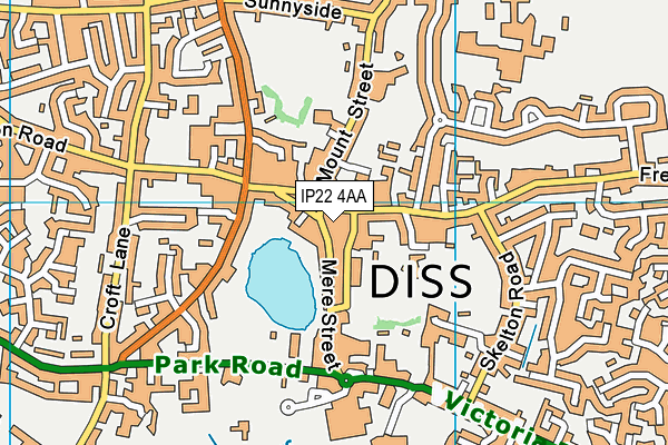 IP22 4AA map - OS VectorMap District (Ordnance Survey)