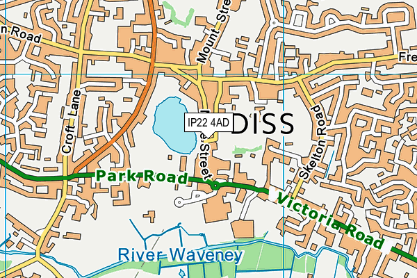IP22 4AD map - OS VectorMap District (Ordnance Survey)