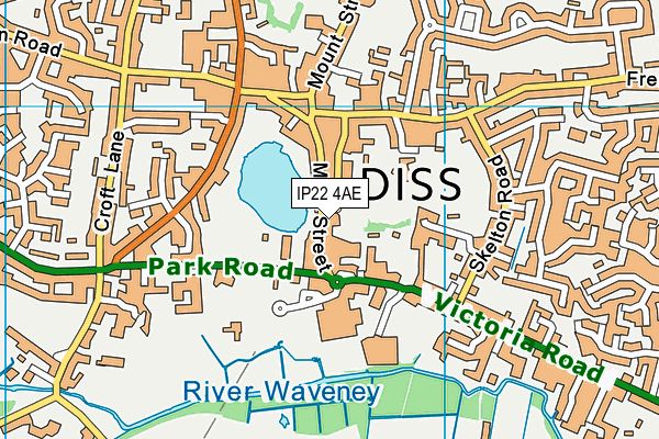 IP22 4AE map - OS VectorMap District (Ordnance Survey)