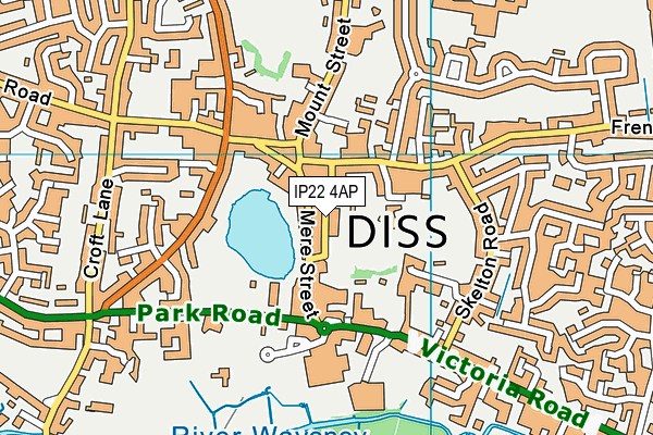 IP22 4AP map - OS VectorMap District (Ordnance Survey)