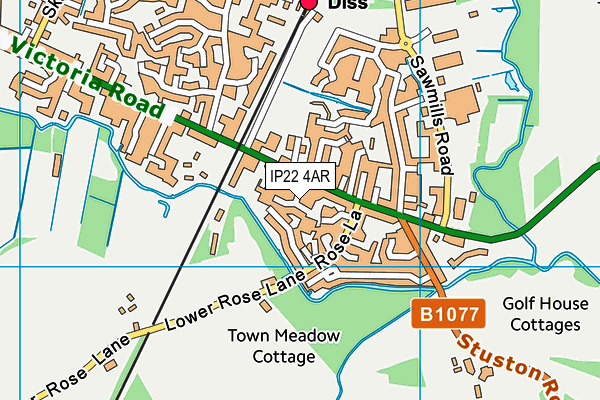 IP22 4AR map - OS VectorMap District (Ordnance Survey)