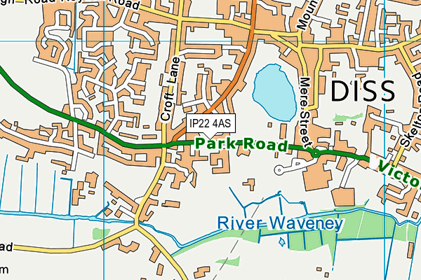 IP22 4AS map - OS VectorMap District (Ordnance Survey)