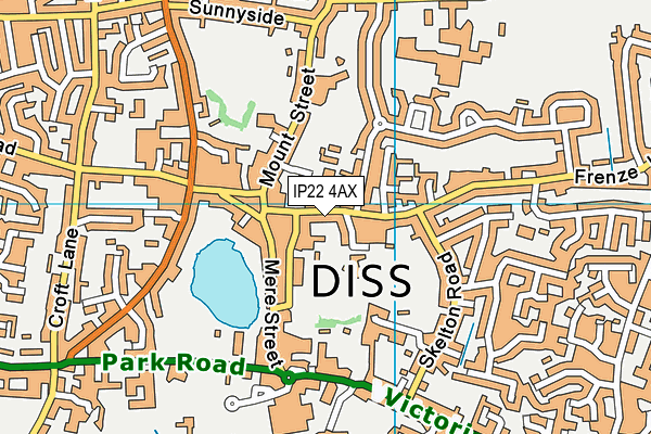 IP22 4AX map - OS VectorMap District (Ordnance Survey)