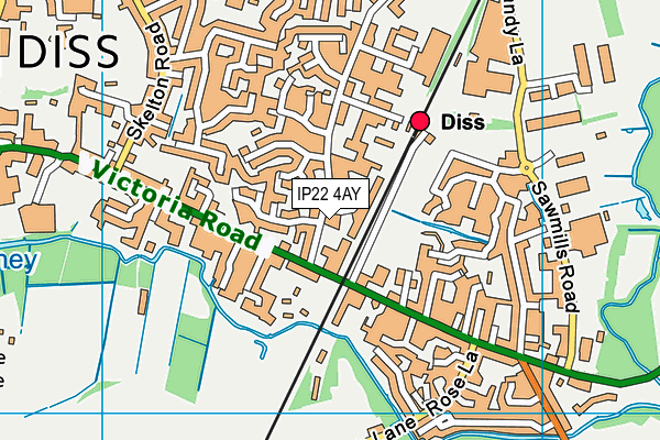 IP22 4AY map - OS VectorMap District (Ordnance Survey)