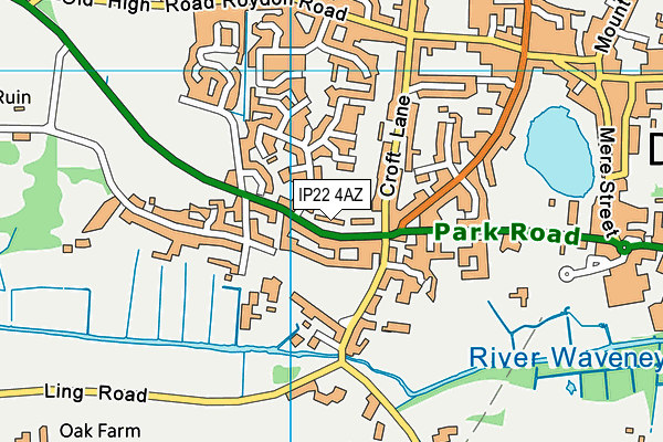 IP22 4AZ map - OS VectorMap District (Ordnance Survey)