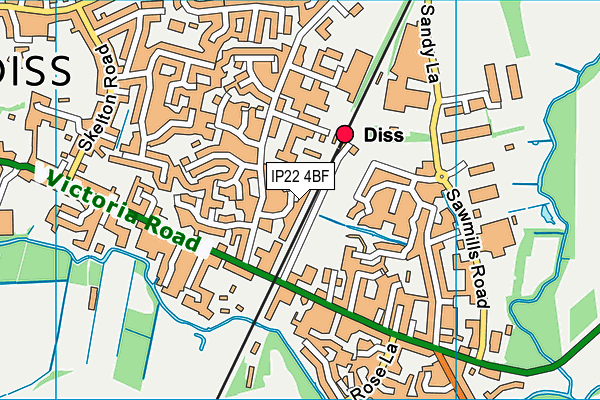 IP22 4BF map - OS VectorMap District (Ordnance Survey)