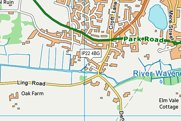 IP22 4BG map - OS VectorMap District (Ordnance Survey)