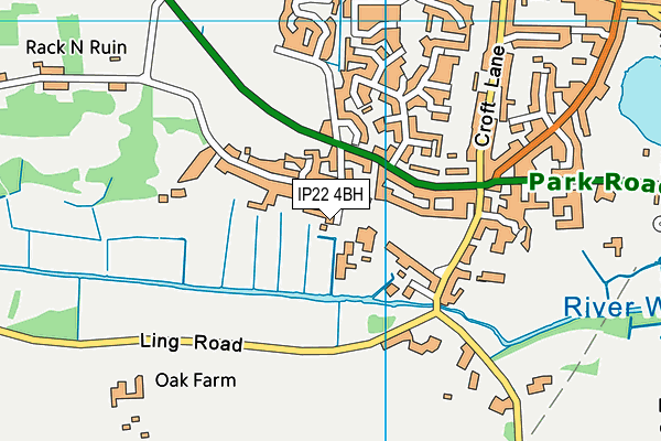 IP22 4BH map - OS VectorMap District (Ordnance Survey)