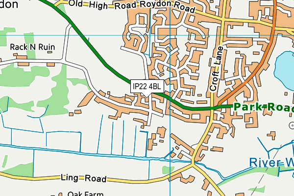 IP22 4BL map - OS VectorMap District (Ordnance Survey)