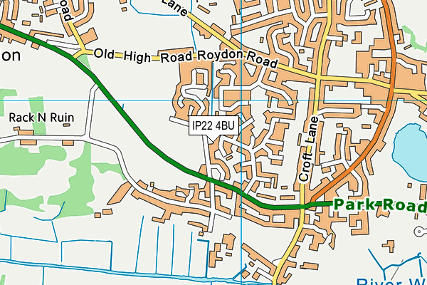 IP22 4BU map - OS VectorMap District (Ordnance Survey)