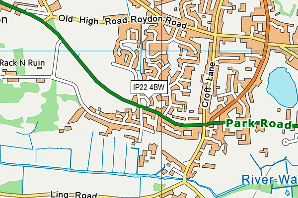 IP22 4BW map - OS VectorMap District (Ordnance Survey)