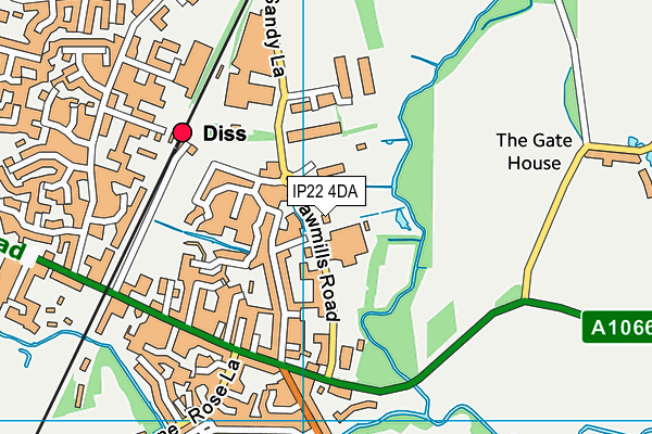 IP22 4DA map - OS VectorMap District (Ordnance Survey)