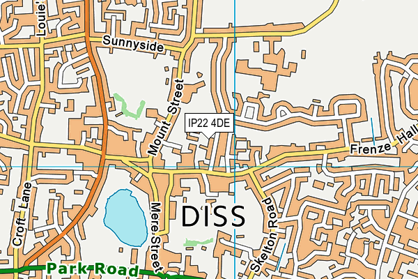 IP22 4DE map - OS VectorMap District (Ordnance Survey)