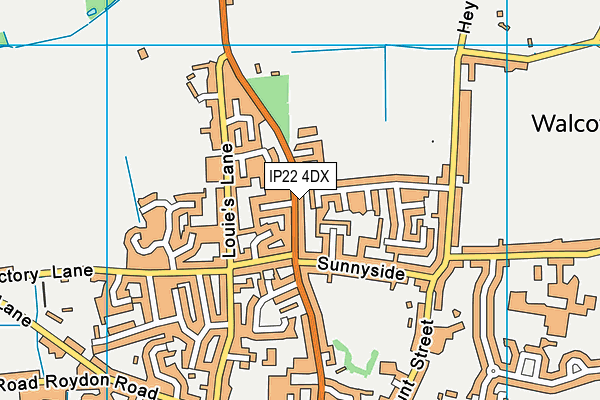 IP22 4DX map - OS VectorMap District (Ordnance Survey)
