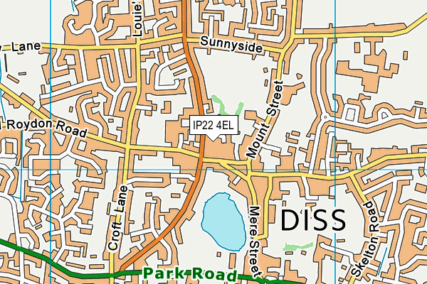 IP22 4EL map - OS VectorMap District (Ordnance Survey)