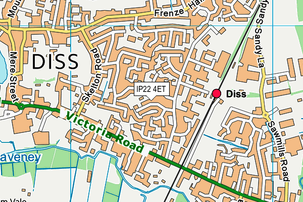 IP22 4ET map - OS VectorMap District (Ordnance Survey)