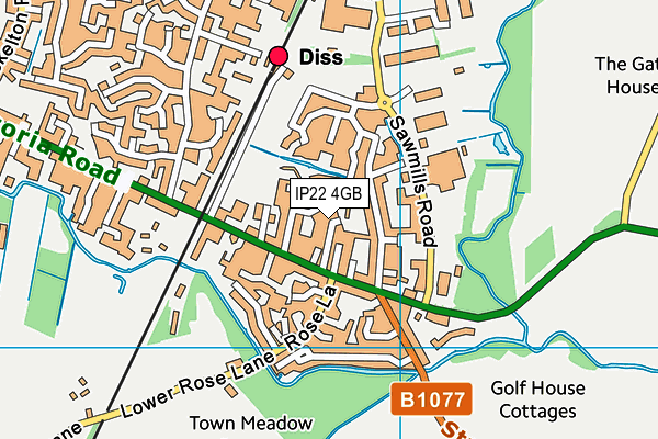 IP22 4GB map - OS VectorMap District (Ordnance Survey)