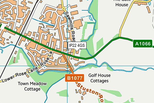 IP22 4GS map - OS VectorMap District (Ordnance Survey)