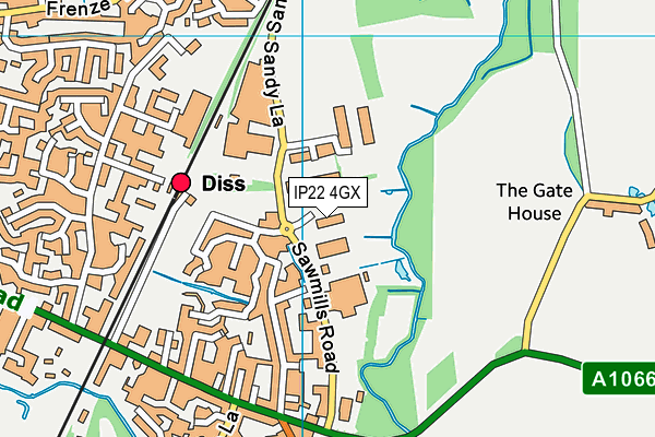IP22 4GX map - OS VectorMap District (Ordnance Survey)