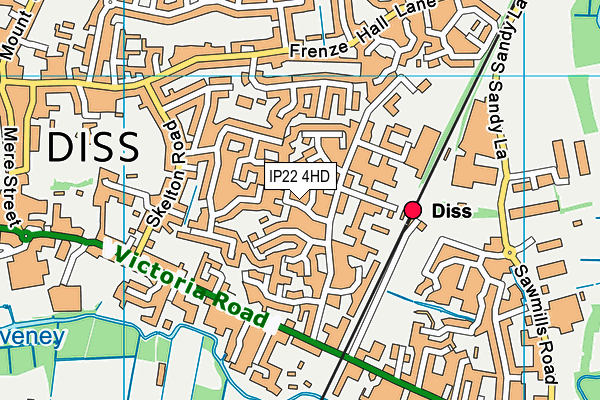 IP22 4HD map - OS VectorMap District (Ordnance Survey)