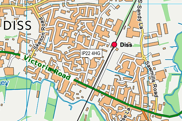 IP22 4HG map - OS VectorMap District (Ordnance Survey)