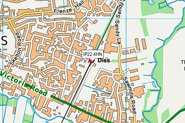 IP22 4HN map - OS VectorMap District (Ordnance Survey)