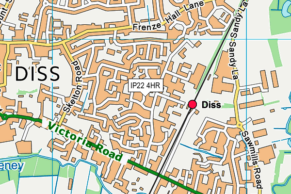 IP22 4HR map - OS VectorMap District (Ordnance Survey)