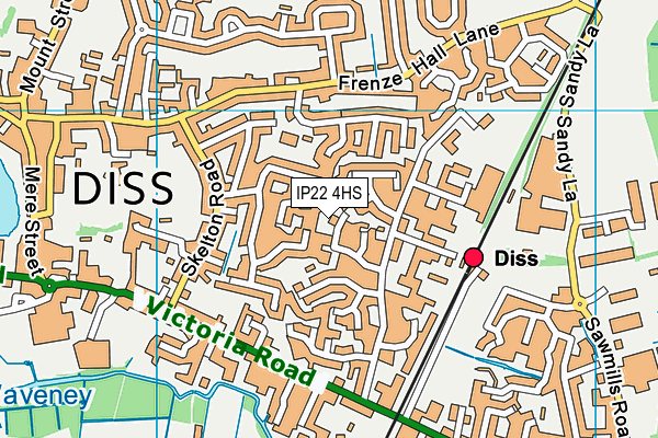 IP22 4HS map - OS VectorMap District (Ordnance Survey)