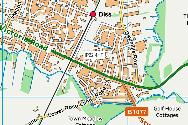IP22 4HT map - OS VectorMap District (Ordnance Survey)