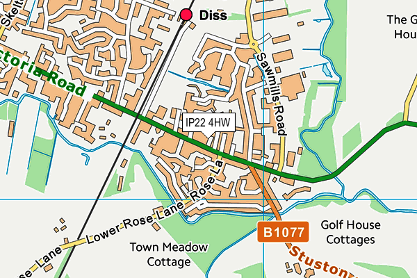 IP22 4HW map - OS VectorMap District (Ordnance Survey)