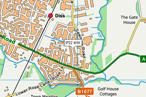 IP22 4HX map - OS VectorMap District (Ordnance Survey)