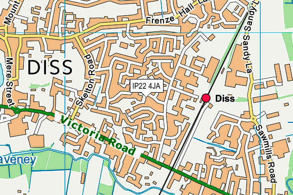 IP22 4JA map - OS VectorMap District (Ordnance Survey)