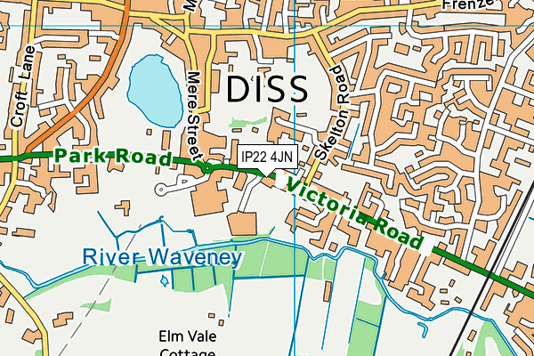 Map of DISS HAND CAR WASH LTD at district scale