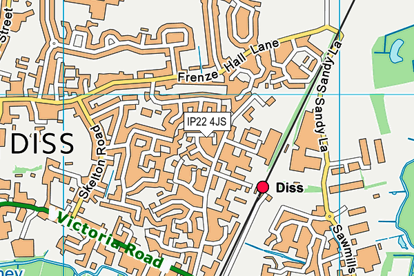 IP22 4JS map - OS VectorMap District (Ordnance Survey)