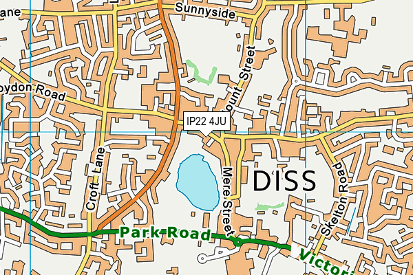 IP22 4JU map - OS VectorMap District (Ordnance Survey)